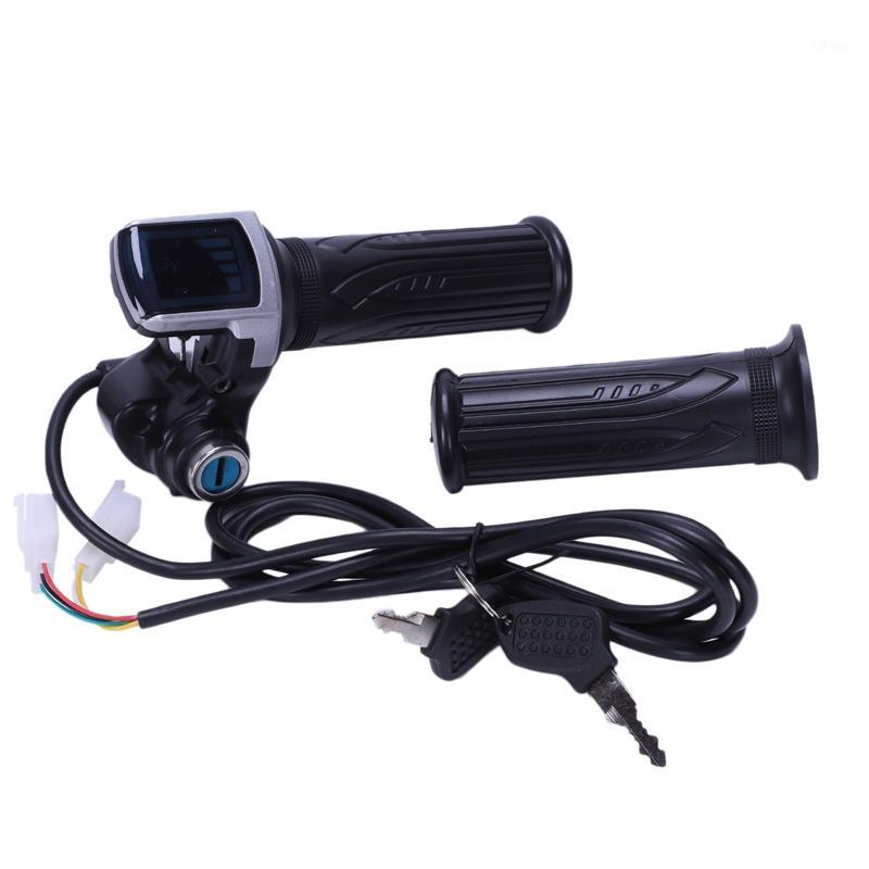 

36V Universal Electric Bicycle Throttle Handle With Led Display Indicator Speed Power Display Key Lock For Electric Scooter Twis1