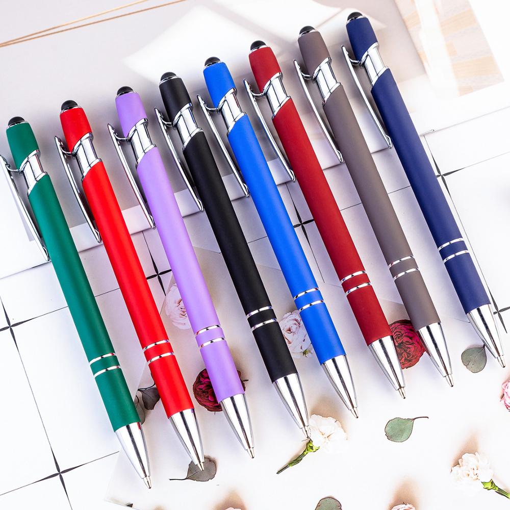 

8PCS/Lot Promotion Ballpoint pen 2 in 1 Stylus Drawing Tablet Pens Capacitive Screen Touch Pen School Office Writing Stationery, 8pcs mixed colors