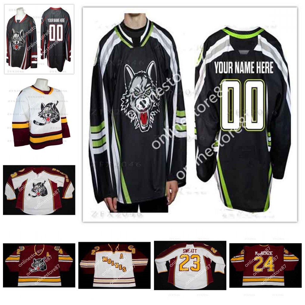 

Men Chicago Wolves Young 23 Bill Sweatt 20 Darren Haydar 24 Derek MacKenzie Hockey Jersey Stitched Customized Any Name Numbe Custo, As picture