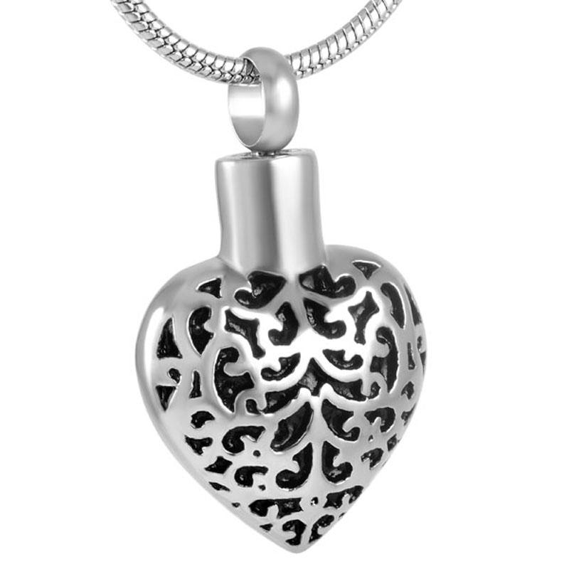

IJD8918 Stainless Steel Cremation Urn Necklace Classic Pattern Pendant Memorial Cremation Jewelry