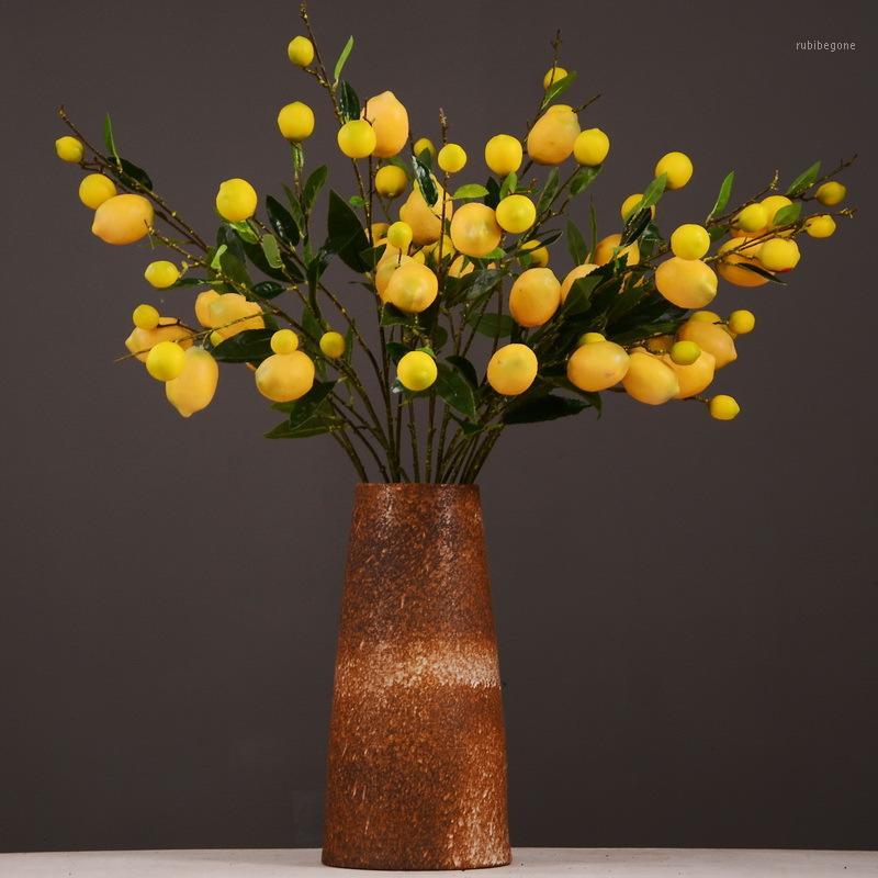 

Simulation Green Plant Factory Direct Artificial Fruit Fake Flower Wholesale Yellow Berry Simulation Fruit Tree Branch1