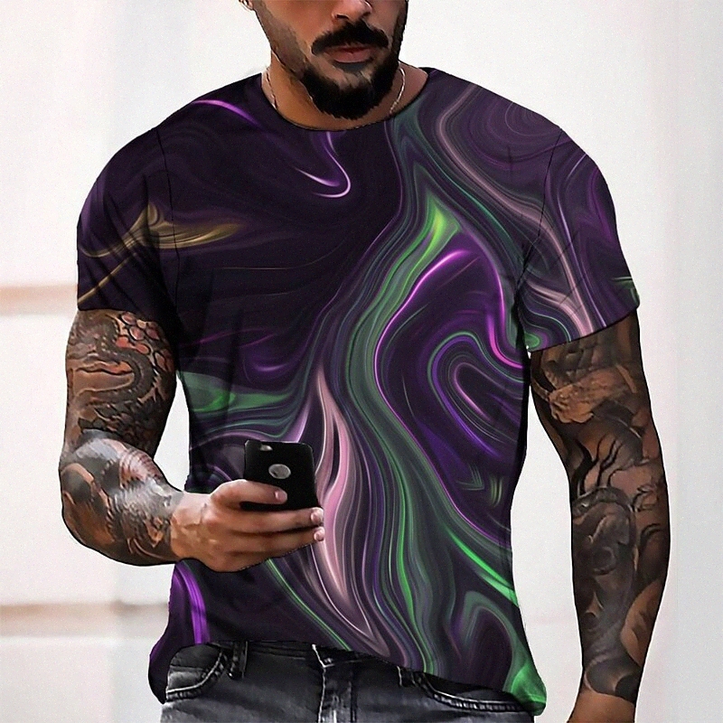 T-shirt Tee Tee T-shirt 3D Imprimer graphique col rond Casual quotidien quotidien 3D imprimé à manches courtes Haut de la mode Cool confortable n