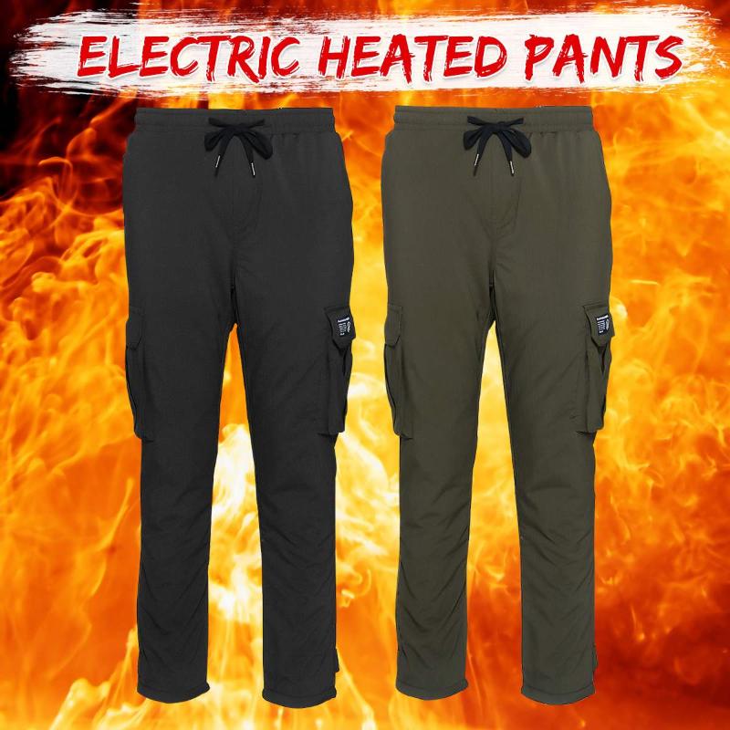 

Heating Trousers Electric Heated Pants Thicken USB Intelligent Heated Warm Casual Pants 3 Adjustable Temperature Outdoor, Black