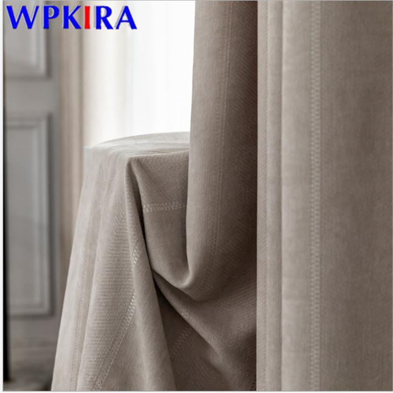 

Nordic Jacquard Curtain Blackout For Living Room Bedroom Window Blinds Drapes Solid Color Curtains Light Luxury Modern W-AD602, Color 5
