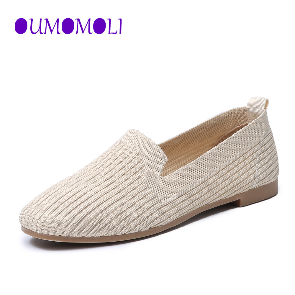 

2020 Pointed Toe flats Ladies flat Shoes Ballet Breathable Knit Mocasines De Mujer Gestante Bailarinas De Mujer Loafers autumn 1006, Black;white