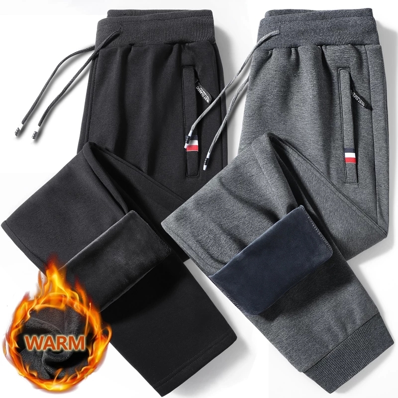 

2021 New Winter Warm Men Cotton Fitness Sportswear Tracksuit Bottoms Ny Sweatpants Trousers Track Pants Mens Joggers Size 8xl E23i, Dark grey