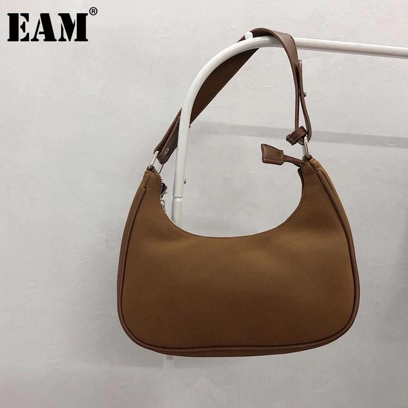 

[EAM] Women New Trend Hobos Elegant PU Leather Personality All-match Female Crossbody Shoulder Bag Fashion Tide 2021 18A1516, Black