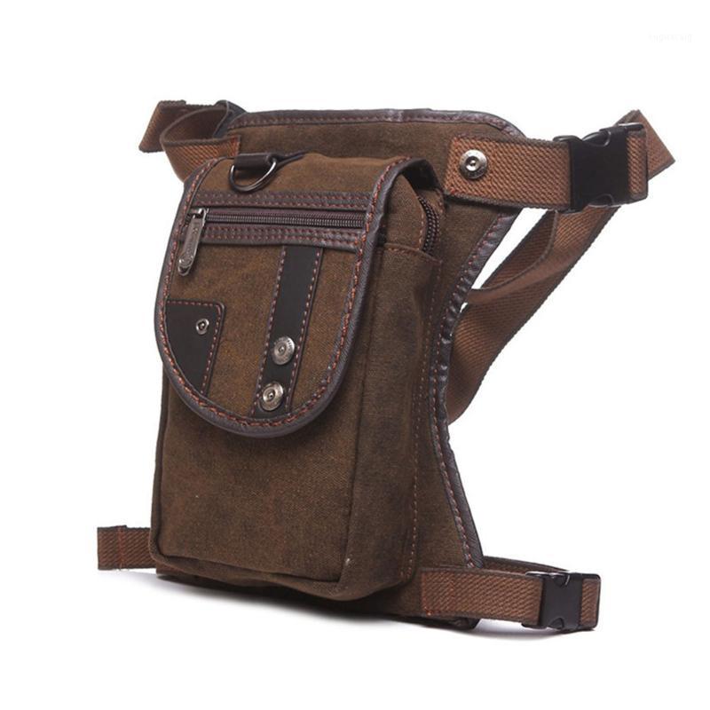 

Canvas Fashion Cycling Portable Pouch Outdoors Travel Waist Pack Retro Multi Pocket Belt Motorcycle Adjustable Drop Leg Bag1, As pic