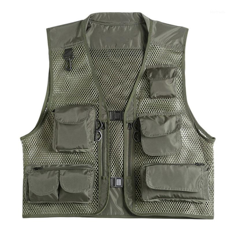 

Leo Fishing Vest Army Green Quick Dry Outdoor Fishing Vest Jacket Hunting Mesh With Multiple Pockets,L1