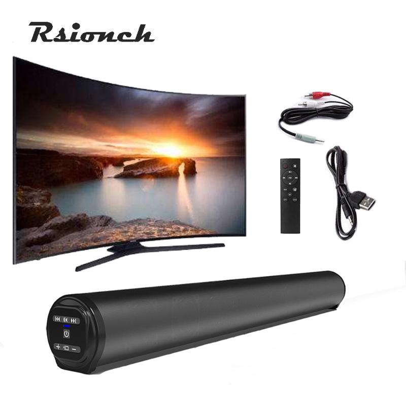 

Rsionch Wireless Bluetooth Soundbar Speaker Support AUX RCA USB In Powerful TV Home Theater Sound Bar with Remote Control