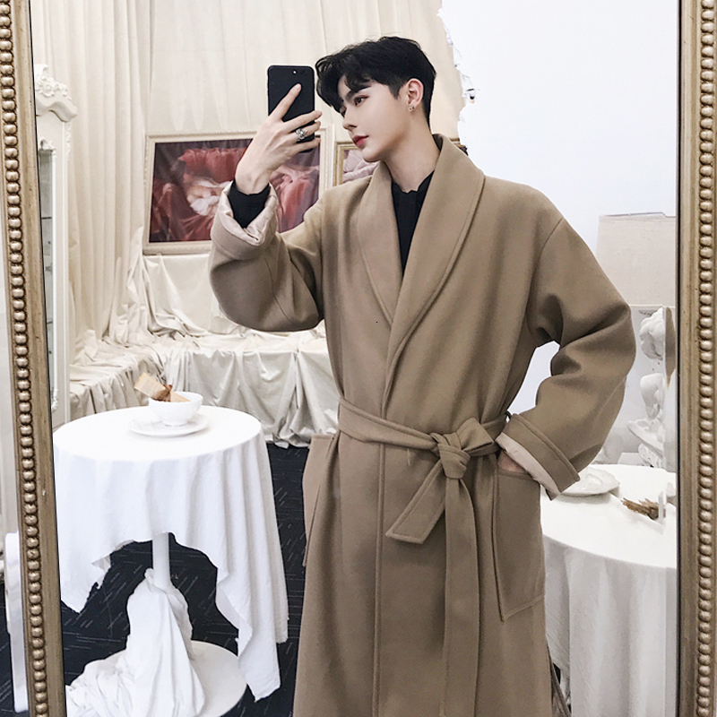 

2021 New It Released From Autumn Winter Open-loop Designer Openings Men's Type Mainly of Popular Over-the-knee Wool Long Coat. QVQK, 01