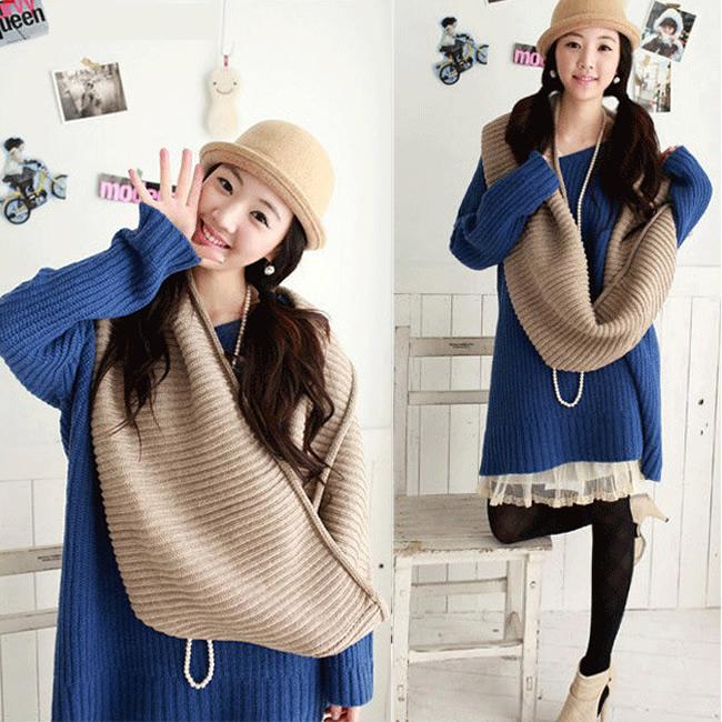 

New Arrive Men Women's Nice Winter Warm Infinity 2Circle Cable Knit Cowl Neck Long Scarf Shawl