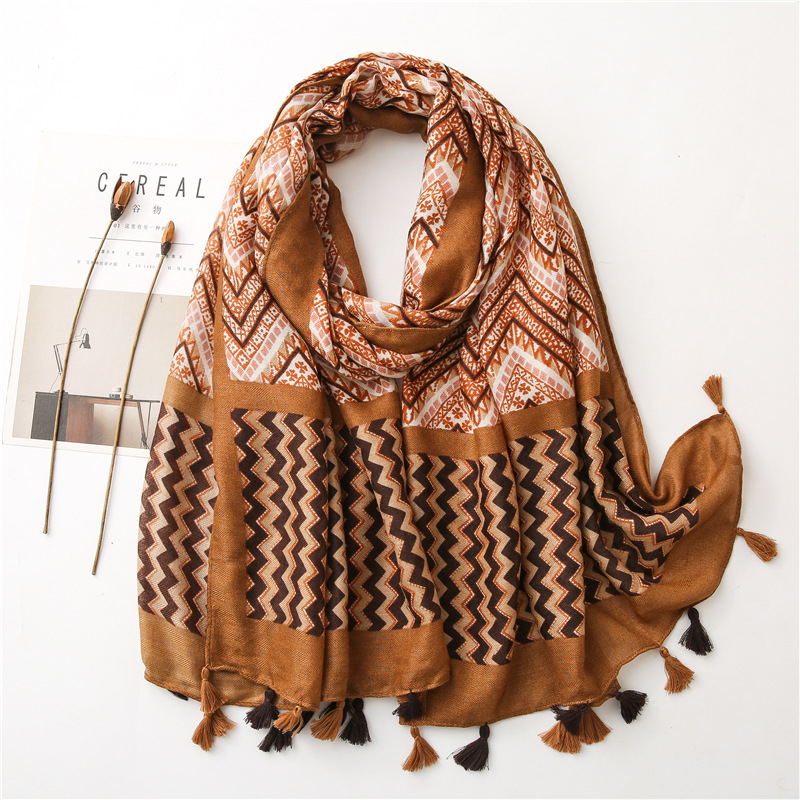 

Missoni Corrugated Geometric Cotton and Linen Scarf Spring, Summer, Autumn and Winter Women's Long Shawl Niche Scarf