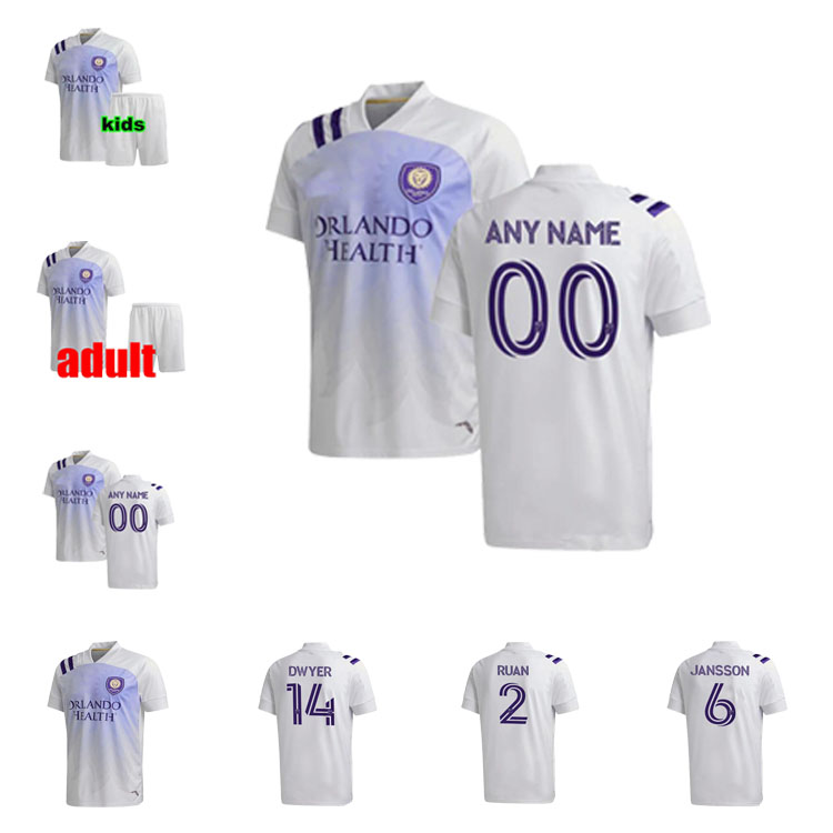 

2021 MLS Club Orlando City SC Away Maillot de Foot 20 21 #17 NANI Soccer Shirt #9 MUELLER #14 DWYER Football Uniform football shirt, Black;yellow