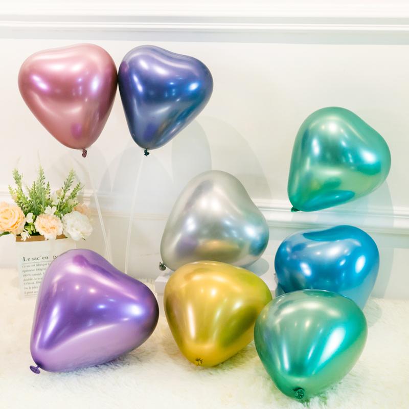 

5/10/12 inch heart-shaped latex metal color balloon love birthday wedding party decoration 1 anniversary heart-shaped balloons