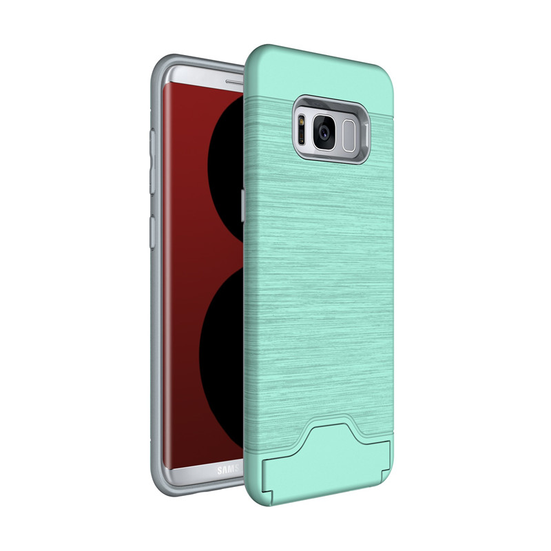 

100% New Card Slot Case For iphone 12 11 Pro X XR XS MAX 8 PLUS Samsung S10 S20 Armor case hard shell back cover with kickstand phone case, Mixed colors