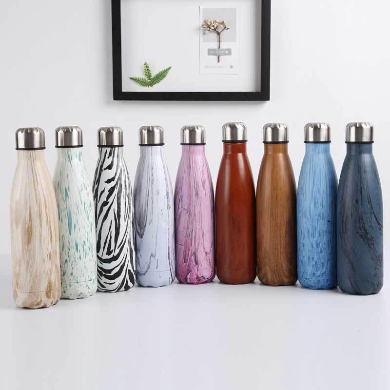 

Wood Grain Water Bottle BPA free Stainless Steel Vacuum Flask Insulated Cup Portable Travel Outdoor Sports Bottle1