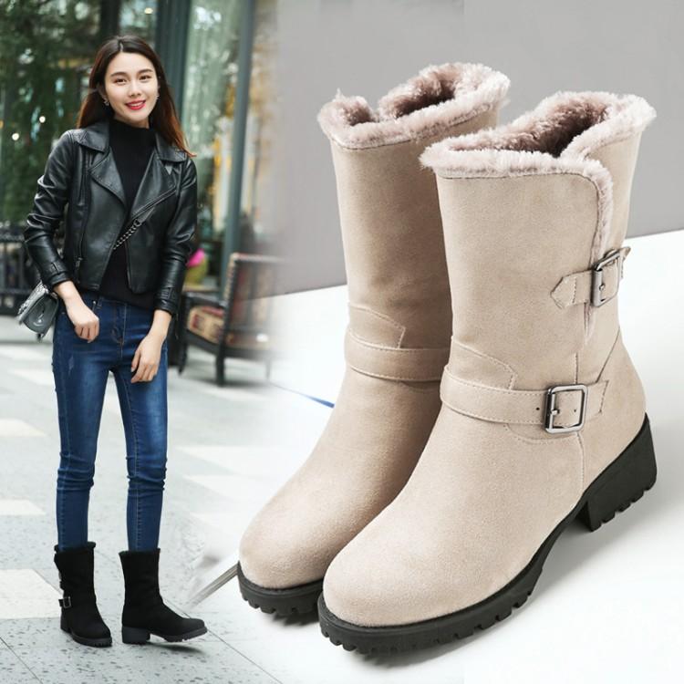 

Fashion Plus Size Cute Snow Boots Warm And Comfortable In Winter Velvet Padded Shoes Joker 2020, Black