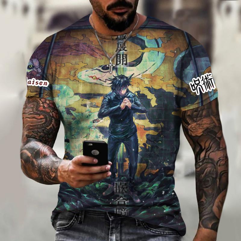 

Men's T-Shirts 3D Men T-shirt Anime Jujutsu Kaisen Fushiguro Megumi High Quality Crew Neck Women Child Short Sleeves Casual Soft Asian Tops, White;black