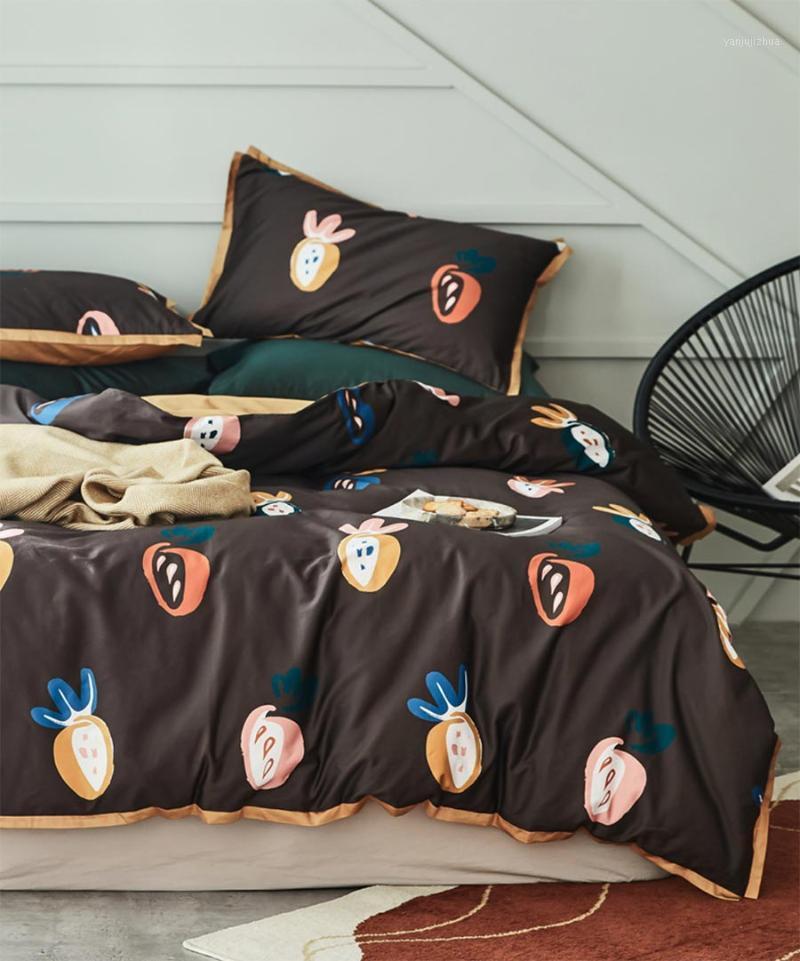 

Vintage bedding set adult teen, queen king 60s cotton comfortable warm double home textile bed sheet pillow case duvet cover1, Picture color