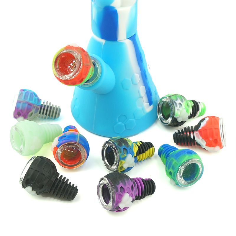 

Glass Silicone Bowl Replacement Thick Bowls For Smoking Pipe Silicon Hand Pipe Tobacco Spoon weeding Pipes Glass Water Bongs Oil Rig Tool