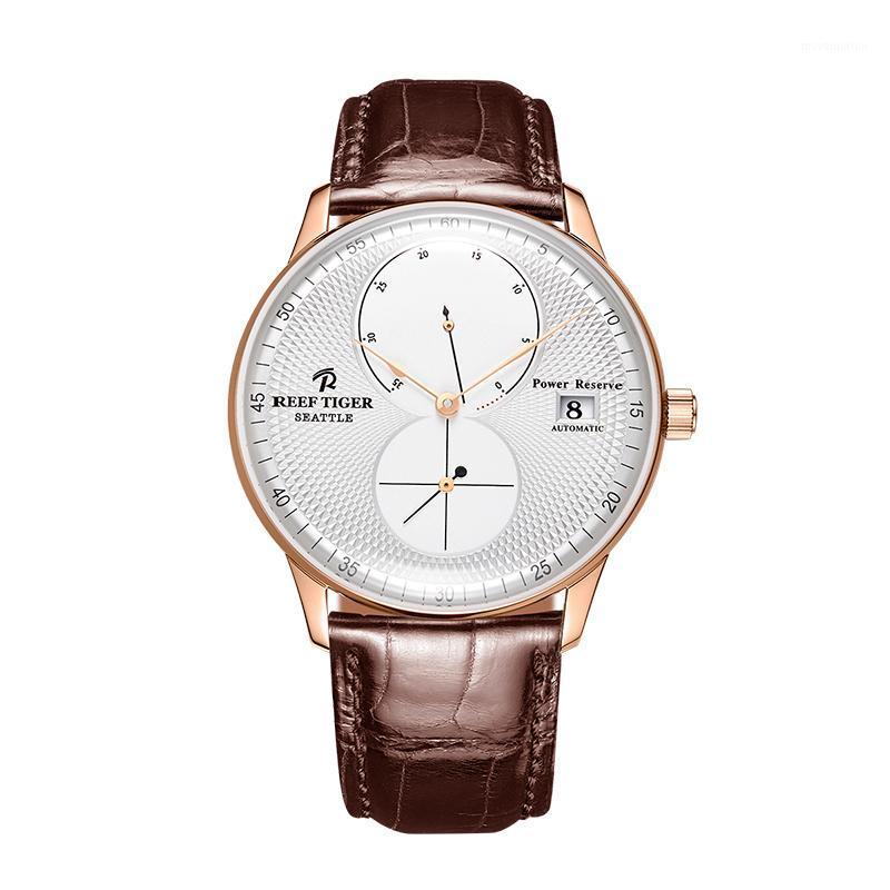 

2020 Reef Tiger/RT Men Luxury Watch Rose Gold Mechanical Watch Brown Leather Strap Analog Watches Relogio Masculino RGA82B01, Rga82s0-ybb