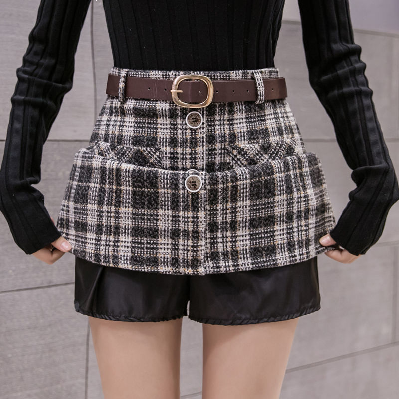 

New Autumn 2021 tweed female sexy plaid skirts fashion ladies single high breasted skirt y384 84JU, Heise