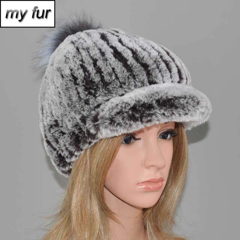 

New Women Fashion Real rex Fur Hats Natural Quality Genuine Rex Fabbit Fur Cap Lady Winter Warm Real Hats, Coffee and red