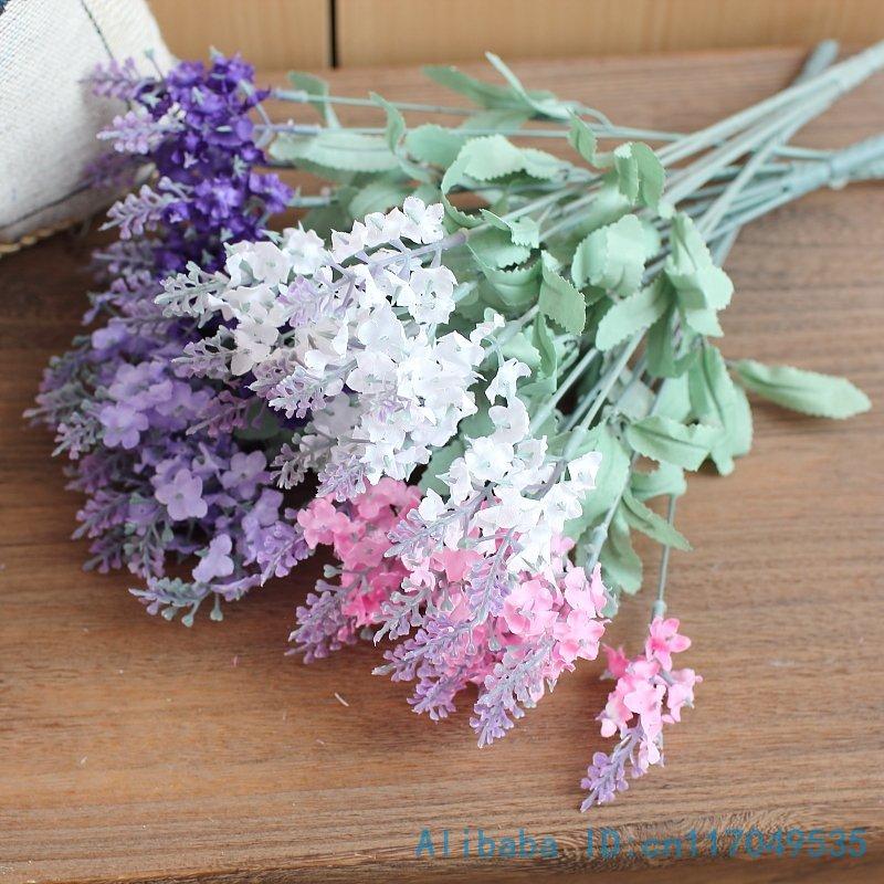 

1 PCS Beautiful Artificial Lavender Silk Flowers 4 Colors Available F62, White