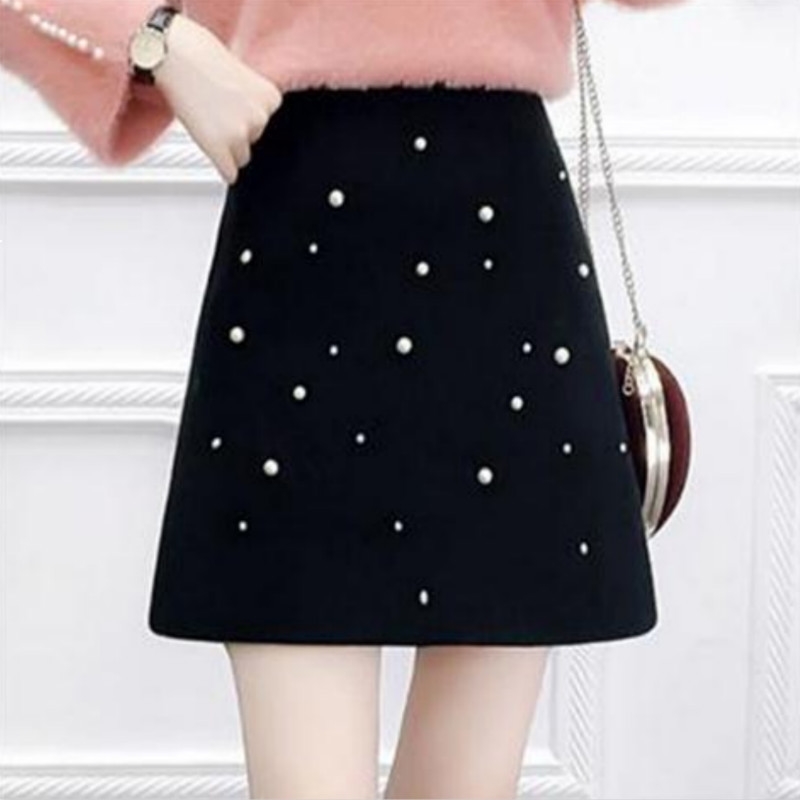 

graceful 2021 New frizzy high female style for autumn and winter wool thin a skirt y372 DDVG, Apricot