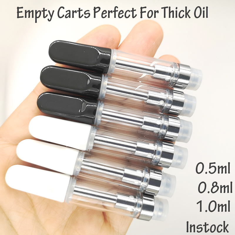 

Vapes Cartridges Vape Pen Carts Packaging 510 Thread Atomizer Cartridge Thick Oil 0.8/1.0 ML Empty Ceramic Coil Vaporizer Instock