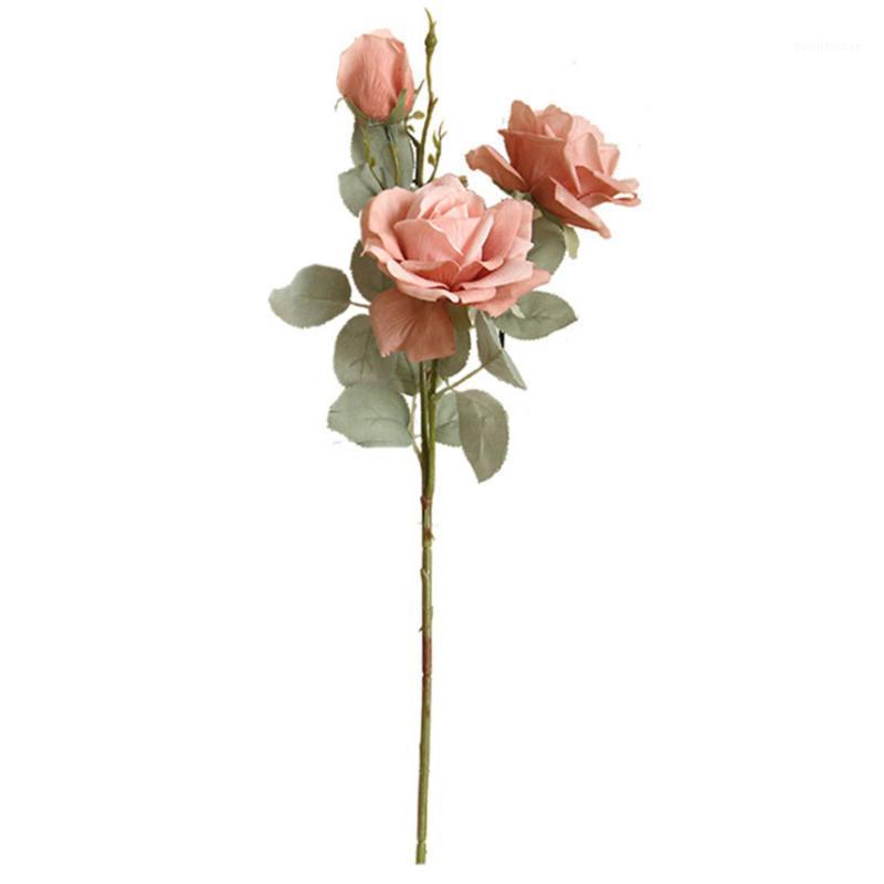 

Creative Artificial Latex Real Touch Floral Pink Royal Rose Silk Flores Garden Decoration Wedding Bouquet Party Fake Flowers1, White