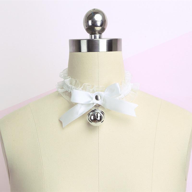 

Fashion Women Gothic Simple Sexy Lace Collar Bell Pendant Bow Knot Choker Necklace Neck Solid Dress Girls Party Gift Jewelry1