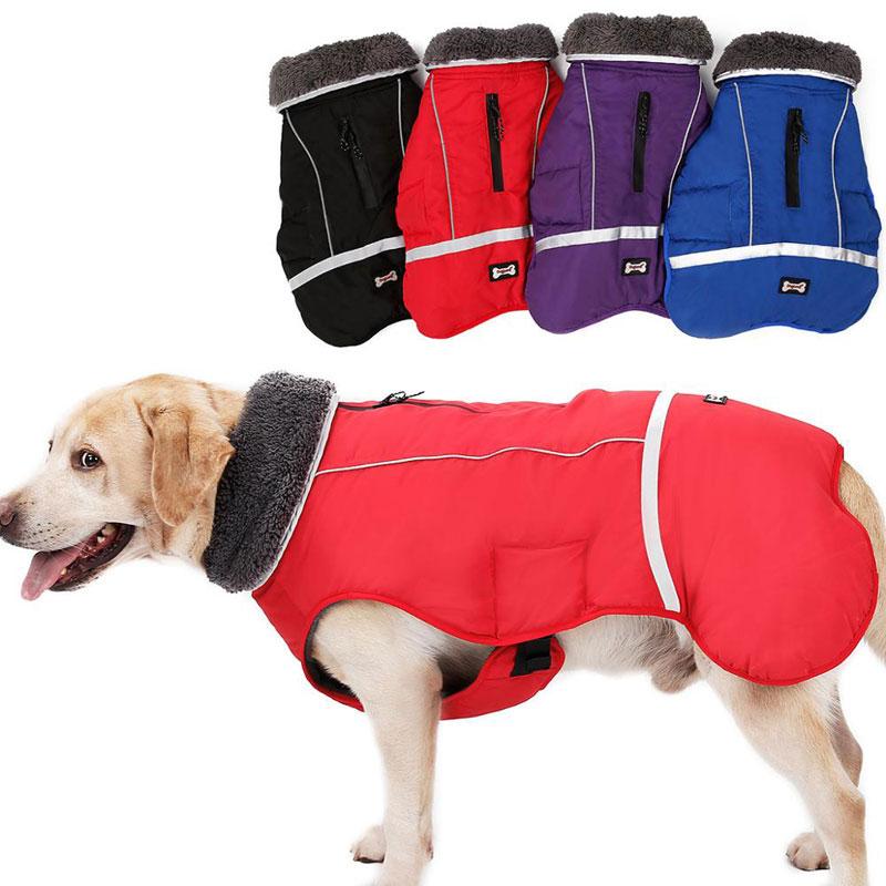 

Waterproof Dog Coat Jacket Winter Pet Dog Clothes Apparel With Zipper Anxiety Jacket Size From Small To 3XL, Black