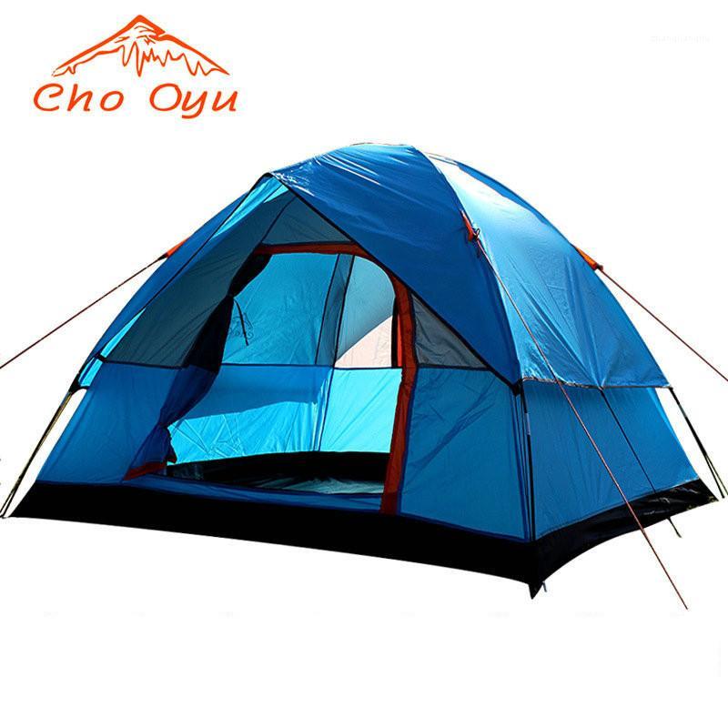 

High Quality 3-4 Person Camping Tent Double Layers Waterproof Anti UV Tents For Family Gathering Outdoor Hiking Beach Travel1