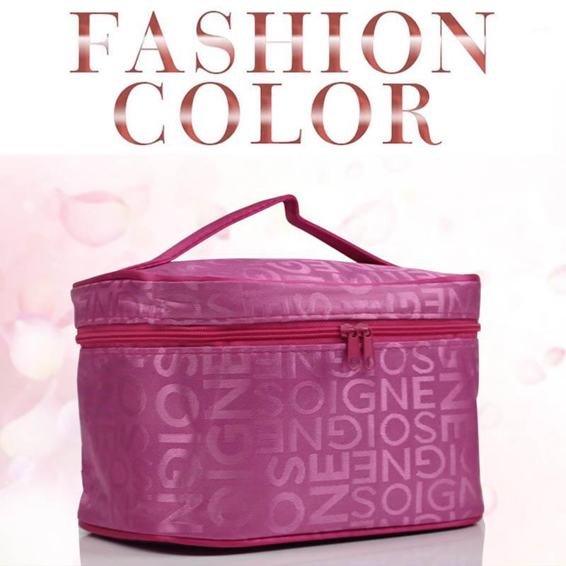 

Women Makeup Case Portable Letter Printing Cosmetic Bag Toiletry Tote Storage Bags Large Capacity Waterproof Travel Accessories1, Blue