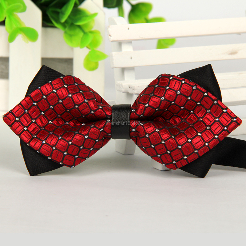 

Fashion Man's Engagement wedding ties dress Elegant Adjustable Bow tie Plaid pattern business suit shirt bowtie fashion will and sandy new