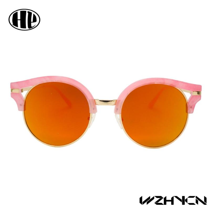 

New fashion alloy polarized lens round mirror sunglasses designed metal gafas de sol men women acetate cat eye sunglass
