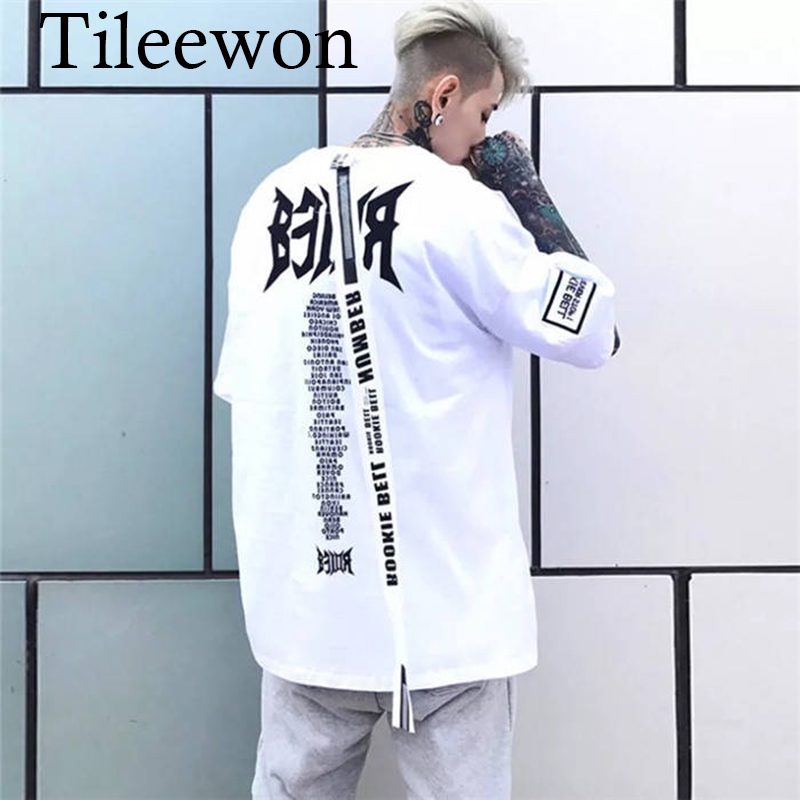 

Hip Hop T Shirts Male Short Sleeve Men Letter Print Tshirt Streetwear Casual Summer T Shirt Boys 2019 Cool Punk Shirt Men Women, Black