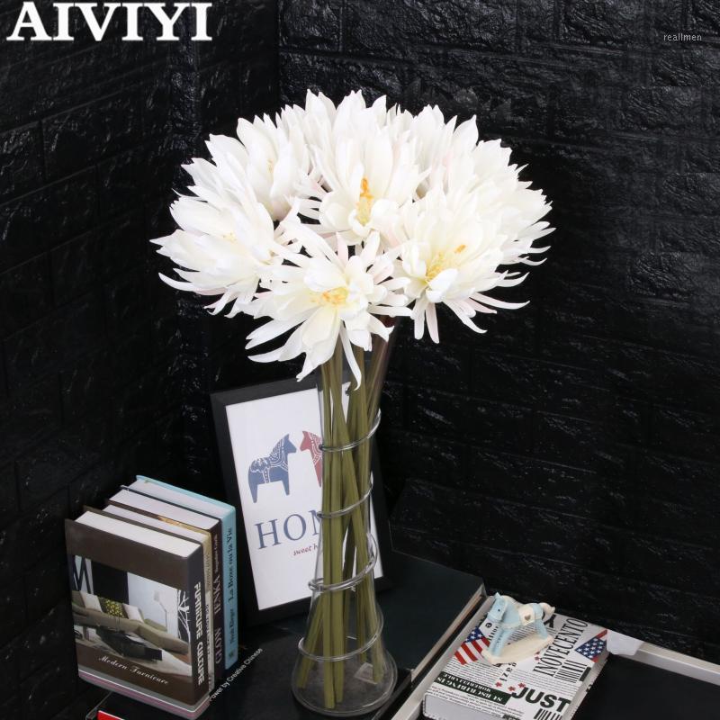 

High quality DIY artificial silk flower artificial silk flower bouquet Phalaenopsis wedding home decoration1, White