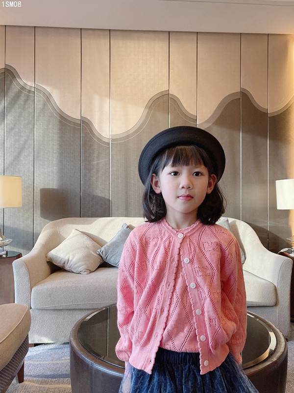 

2021 Baby Girls Sweaters Spring kids Girl knitted Cardigan Coat toddler pink fashin Windbreaker children clothing, Pink pullover