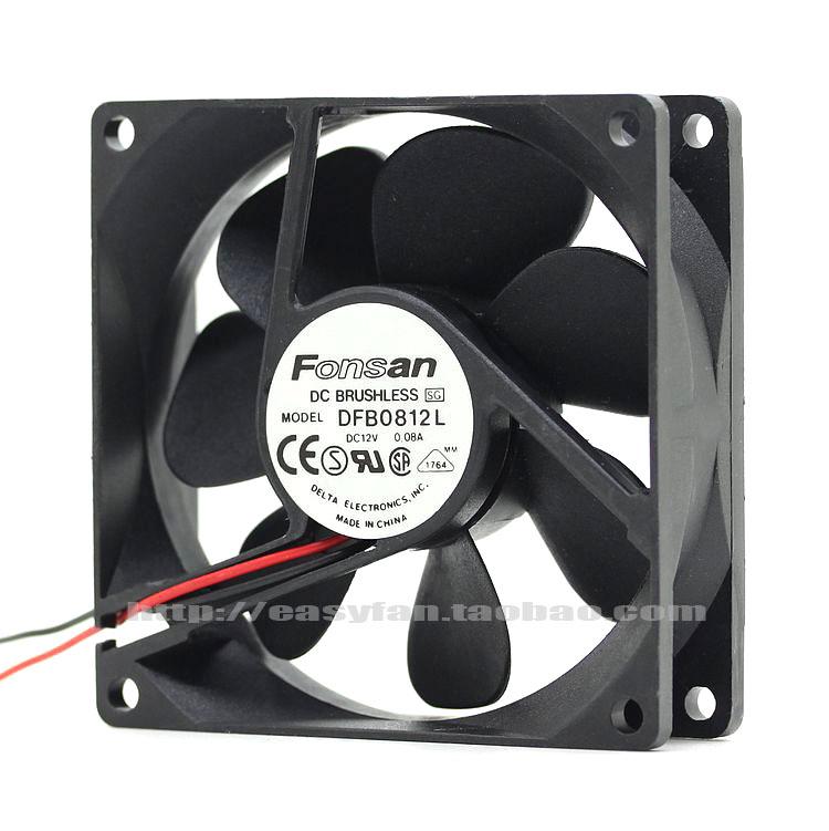 

Delta 8cm 8025 12V 0.08A DFB0812L Silent Case Cooling Fan 80x80x25mm cooler