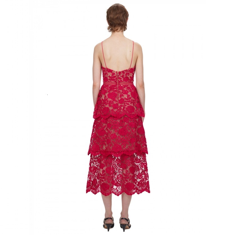 

2021 New Spring Spaghetti Girdles Woman in Red Lace with Sleeveless V-sleeves Self-dressed Female Summer Jg8x