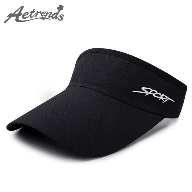 

AETRENDS] Summer Men Women Sport Visors Quick Dry Outdoor Travel Caps Empty Top Visor Hat Z-6504, White