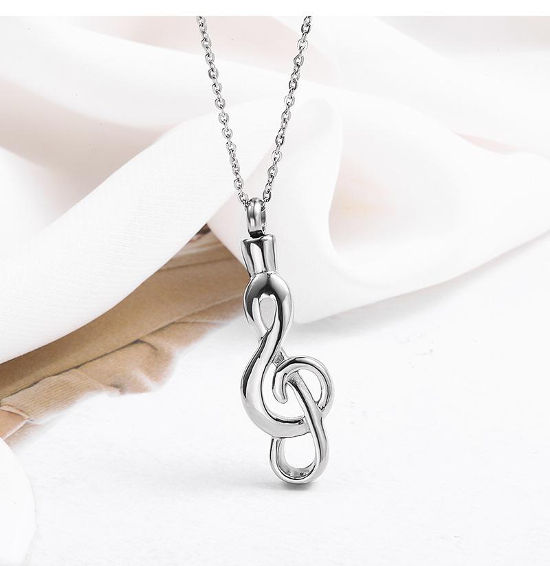 

1PC Stainless Steel Openable Music Note Urn Necklaces For Women Men Keepsake Unisex Accessory Cremation Jewelry for Ashes