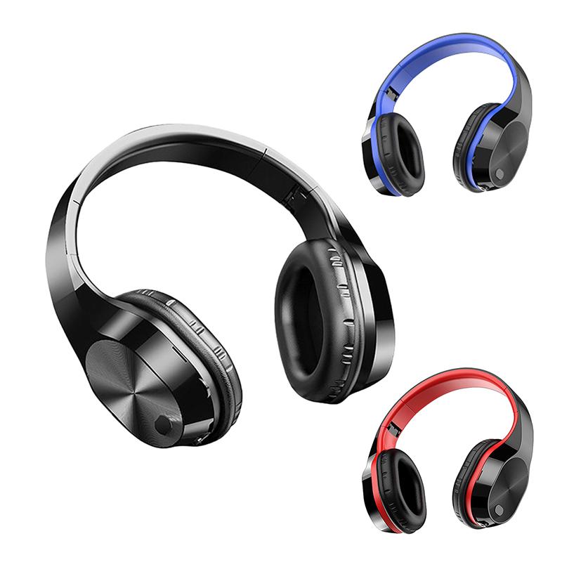 

T5 Wireless Headphones Active Noise Cancelling Bluetooth Headphones 9D Stereo Music Headsets with Mic TF Card, Black