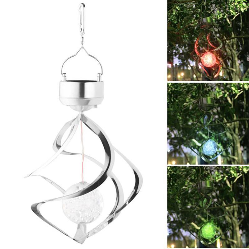 

Solar Powered Wind Chime Light LED Garden Hanging Spinner Lamp Color Changing Lawn Yard Home Decoration Free Shipping 2021 New