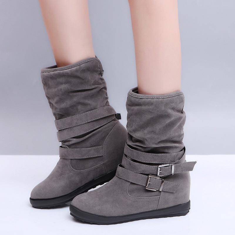 

2020 bottes de neige femme bottines femme bottes plates chaud peluche chaussures d'hiver femmes #75, Black