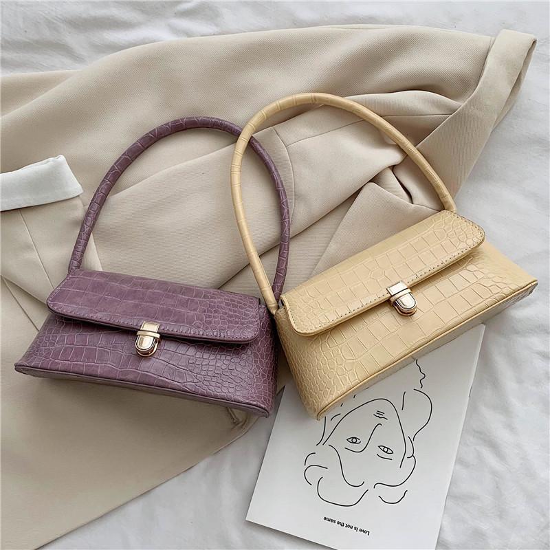 

Fashion PU Leather Crocodile pattern Mobile phone Bag Small Shoulder Bag Women Underarm Female Coin Purse Pocket Handbag, Black