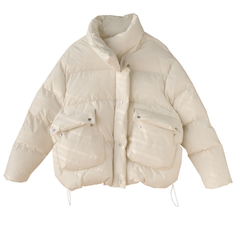 

2021 Women Winter Jacket Kpop Style Woman Clothes Streetwear Sp16, Beige